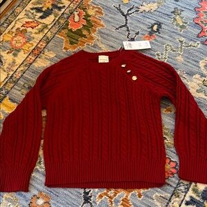 NWT Abercrombie Kids Red Cable Knit Sweater